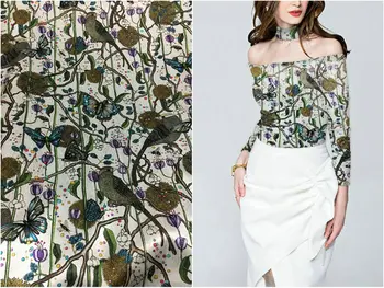New 19mm 108cm wide 97% silk & 3% spandex flowers and birds vines print stretch silk satin fabric for dress shirt clothes
New 19mm 108cm wide 97% silk & 3% spandex flowers and birds vines print stretch silk satin fabric for dress shirt clothes