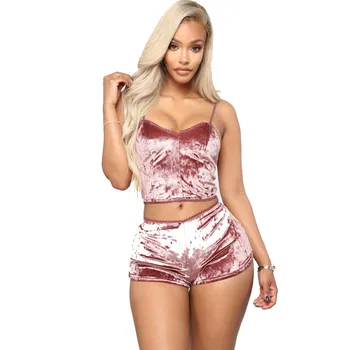 Women pajamas set Sleeveless Crop Top shorts set pyjama femme Underwear Sexy Lingerie Velvet Bralette Panty Sets night suit
Women pajamas set Sleeveless Crop Top shorts set pyjama femme Underwear Sexy Lingerie Velvet Bralette Panty Sets night suit