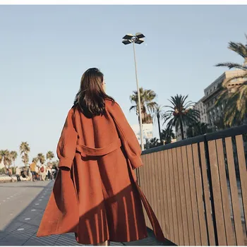 2018 Winter Women's 3 Color Woolen Coat New Section Lanterns Sleeve Long Coat Female Long Thick Woolen Coat
2018 Winter Women's 3 Color Woolen Coat New Section Lanterns Sleeve Long Coat Female Long Thick Woolen Coat