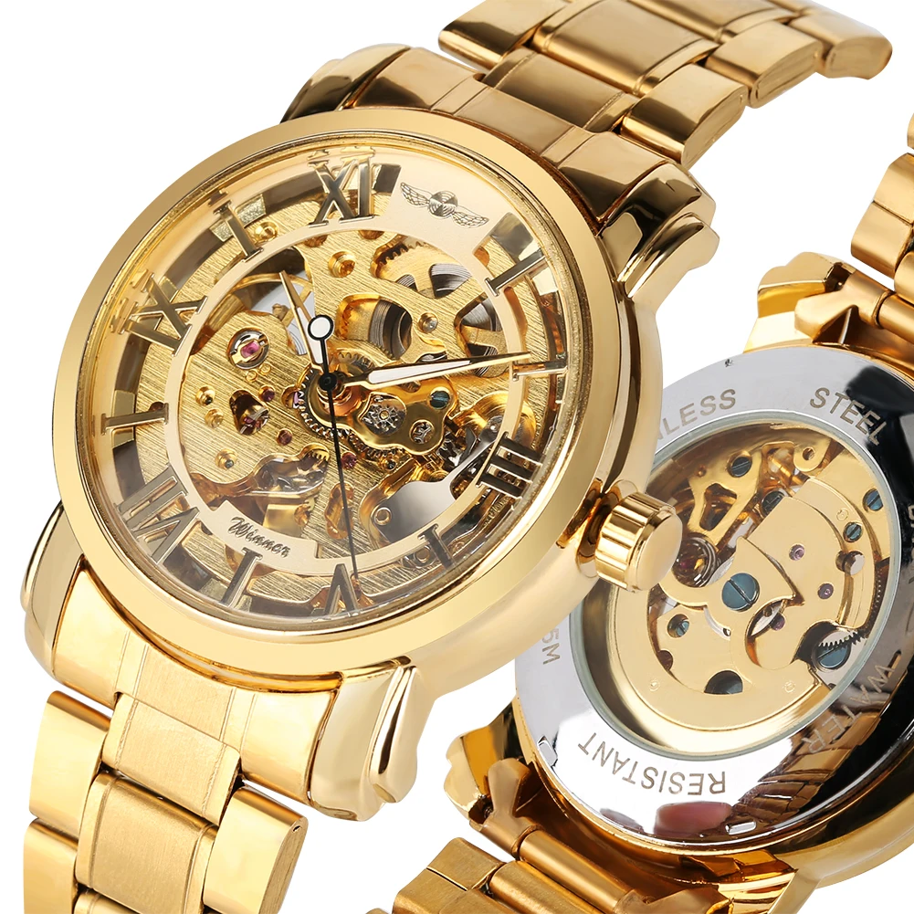 Men's Skeleton Transparent Automatic Mechanical Watches Vintage Style Gold Mechanical Watch Luxury Top Brand Men Clock
Men's Skeleton Transparent Automatic Mechanical Watches Vintage Style Gold Mechanical Watch Luxury Top Brand Men Clock
