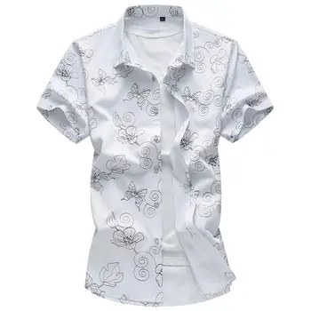 Mens Shirts Dress Camisa masculina Short sleeve Lapel Collar Blouse Men Blue White Flower Hawaiian Shirt
Mens Shirts Dress Camisa masculina Short sleeve Lapel Collar Blouse Men Blue White Flower Hawaiian Shirt