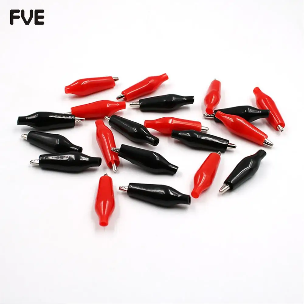 28MM Metal Alligator Clip Crocodile Electrical Clamp for Testing Probe Meter with Black and Red Rubber sleeve 10pcs/lot
28MM Metal Alligator Clip Crocodile Electrical Clamp for Testing Probe Meter with Black and Red Rubber sleeve 10pcs/lot