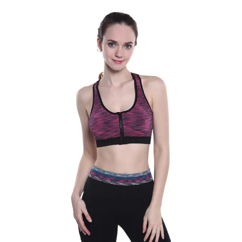 2019Sexy Women Sport Bra Sportswear Sports Shockproof Padded Zipper Front Fitness Running Workout Athletic Hollowed Out Back Bra
2019Sexy Women Sport Bra Sportswear Sports Shockproof Padded Zipper Front Fitness Running Workout Athletic Hollowed Out Back Bra