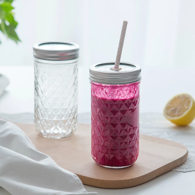 1pcs diamond shaped diamond straw mug Personalized glass mason bottle Creative juice cup Jam bottle salad cup Covered Milk tea
1pcs diamond shaped diamond straw mug Personalized glass mason bottle Creative juice cup Jam bottle salad cup Covered Milk tea