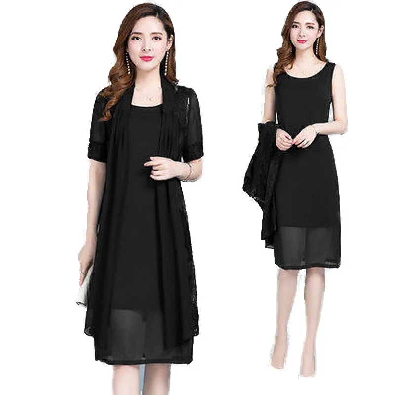Plus Size Lace Patchwork Summer 2 Pieces Dress Women Elegant O-neck A-Line Chiffon Party Dresses Vestidos
Plus Size Lace Patchwork Summer 2 Pieces Dress Women Elegant O-neck A-Line Chiffon Party Dresses Vestidos