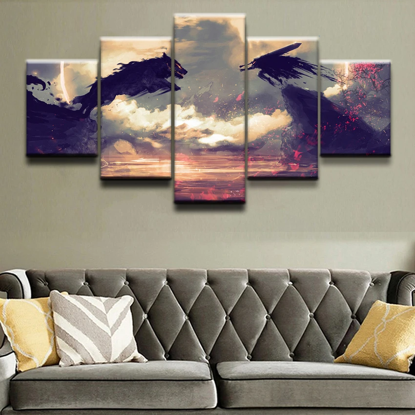 Canvas HD Prints Paintings Home Decor Living Room 5 Pieces Anime Berserk Guts Wolf Pictures Modular Wall Art Poster Framework
Canvas HD Prints Paintings Home Decor Living Room 5 Pieces Anime Berserk Guts Wolf Pictures Modular Wall Art Poster Framework