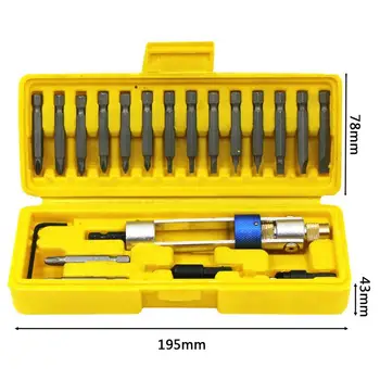 20Pcs Half Time Drill Driver Multi Screwdriver Sets Updated Version Multi-Functional Different Kinds Head with Countersink Bits
20Pcs Half Time Drill Driver Multi Screwdriver Sets Updated Version Multi-Functional Different Kinds Head with Countersink Bits