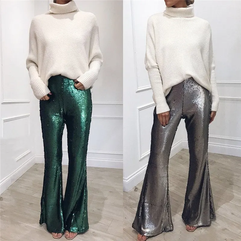 Sequin Fashion Pants Women New Sparkle Spring Slim Flare Pants Glitter High Waist Trousers Female Sexy Bell-bottomed Trousers
Sequin Fashion Pants Women New Sparkle Spring Slim Flare Pants Glitter High Waist Trousers Female Sexy Bell-bottomed Trousers