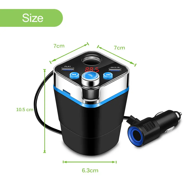 12V Car Cigarett Lighter Socket Adapter Car Charger FM Transmitter Bluetooth Car Kit Music Player Modulator Cup Shape
12V Car Cigarett Lighter Socket Adapter Car Charger FM Transmitter Bluetooth Car Kit Music Player Modulator Cup Shape