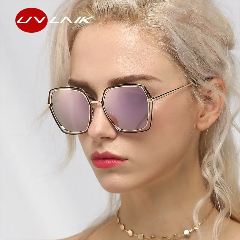 

UVLAIK Vintage Polarized Sunglasses Women Polygon Brand Sun Glasses Men Metal Design Gradient Sunglass Female Driving Goggles