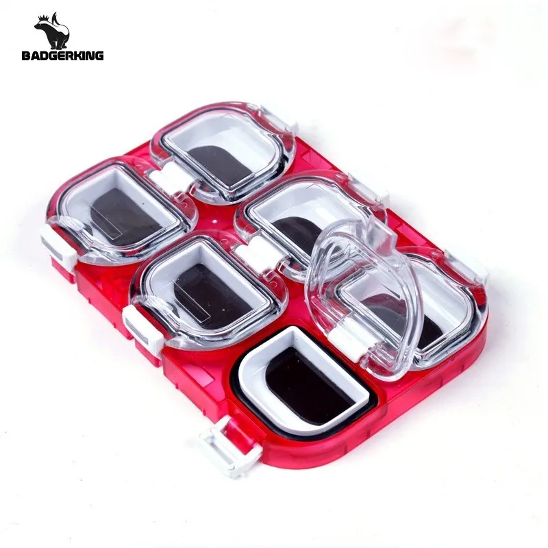 6 gridsfishhook fishing box with magnet black and red color fishing hook tackle box 11cm*7.5cm magnet fishing tackle box
6 gridsfishhook fishing box with magnet black and red color fishing hook tackle box 11cm*7.5cm magnet fishing tackle box