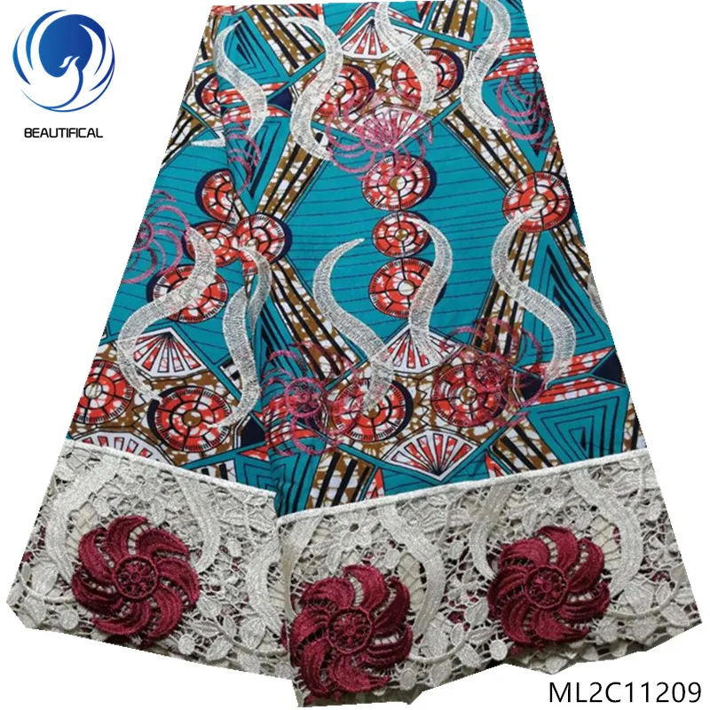 BEAUTIFICAL wax prints 100% Polyester fabrics with lace cord fabric 2019 cheaper 5 yards wax fabrics ankara with lace ML2C112
BEAUTIFICAL wax prints 100% Polyester fabrics with lace cord fabric 2019 cheaper 5 yards wax fabrics ankara with lace ML2C112