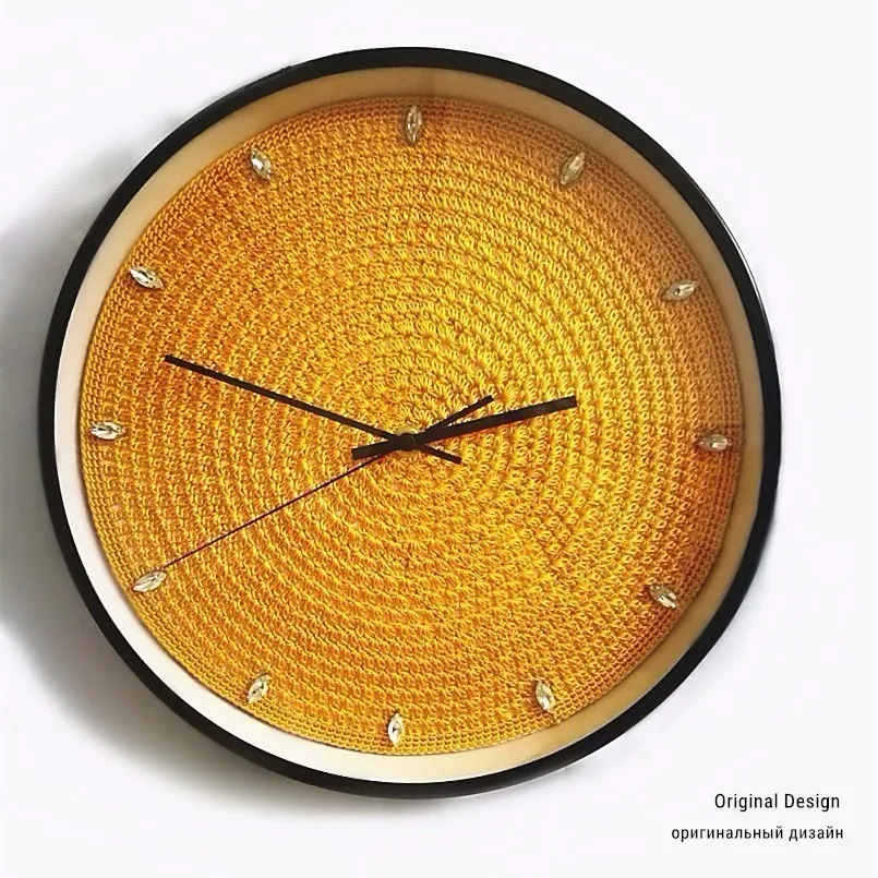 New 3D Wall Clock Handmade Crochet Clock Silent Movement Gold Thread Duvar Saati 30cm/35cm Wall Clock Modern Design Home Decor
New 3D Wall Clock Handmade Crochet Clock Silent Movement Gold Thread Duvar Saati 30cm/35cm Wall Clock Modern Design Home Decor