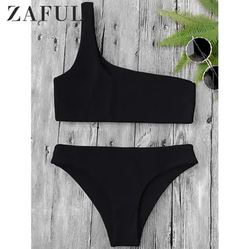 ZAFUL One Shoulder Bikini Top And Bottoms Wire Free Elastic Low Waisted Bralette Bra Short Top Women Summer Bikini Sets 2020
ZAFUL One Shoulder Bikini Top And Bottoms Wire Free Elastic Low Waisted Bralette Bra Short Top Women Summer Bikini Sets 2020