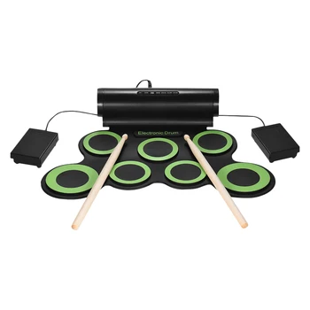 Digital Stereo Roll up Drum Electronic Drum Set 7 Silicon Pads USB Powered Built-in Speaker with Drumsticks Foot Pedals
Digital Stereo Roll up Drum Electronic Drum Set 7 Silicon Pads USB Powered Built-in Speaker with Drumsticks Foot Pedals