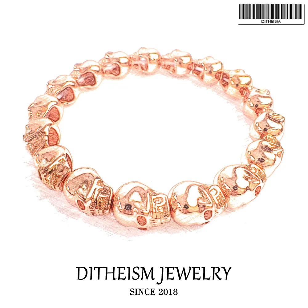 Strand Bracelets Rose Gold Skull Beads, 2018 New Silver Fashion Jewelry Vintage Gift for Men Boy Women Girls
Strand Bracelets Rose Gold Skull Beads, 2018 New Silver Fashion Jewelry Vintage Gift for Men Boy Women Girls