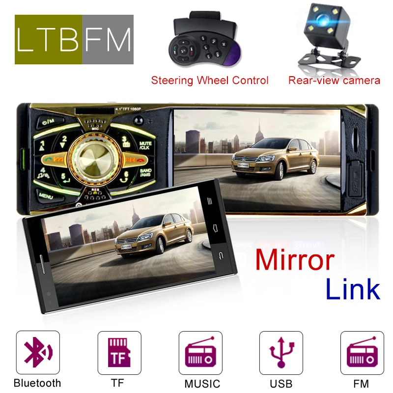 LTBFM 4" 1 Din Car Radio Bluetooth Autoradio In Dash Car Stereo Audio Recorder USB SD AUX Input Radio Auto Mp3 Car Player
LTBFM 4" 1 Din Car Radio Bluetooth Autoradio In Dash Car Stereo Audio Recorder USB SD AUX Input Radio Auto Mp3 Car Player