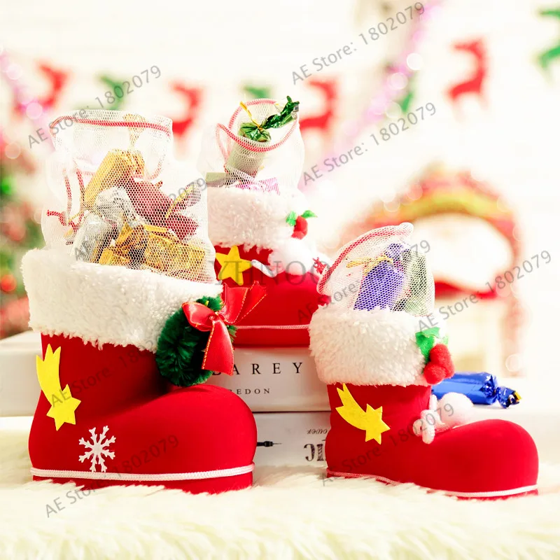Фото 1 шт./пакет рождественские украшения сапоги Детская небольшие подарки конфеты