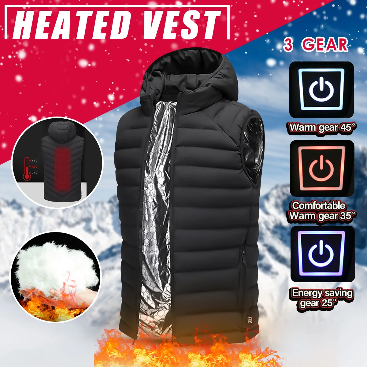 2018 New Arrival Men Heated Vest Electric Heating Jacket Winter USB Heating Waistcoat for Outdoor Sports Hiking
2018 New Arrival Men Heated Vest Electric Heating Jacket Winter USB Heating Waistcoat for Outdoor Sports Hiking