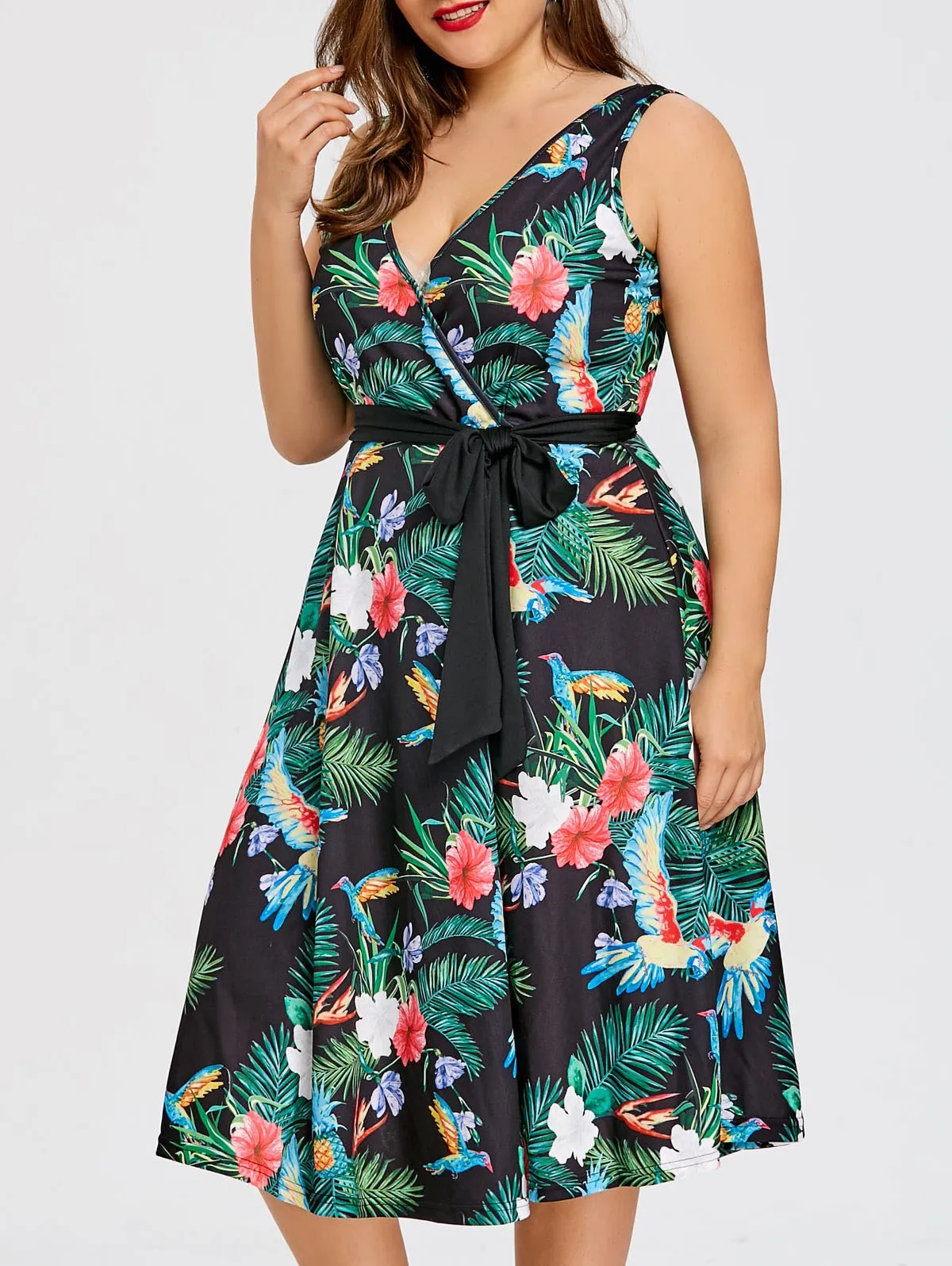 2019 Plus Size 5XL Women Belted Floral Print Dress Summer Boho Beach Dress Vintage Big Size Party Dresses Vestidos
2019 Plus Size 5XL Women Belted Floral Print Dress Summer Boho Beach Dress Vintage Big Size Party Dresses Vestidos