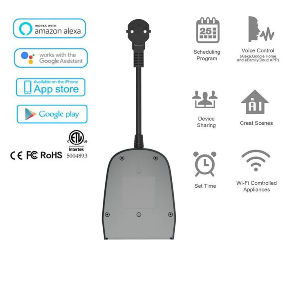 LEORY 10A Dual EU Plug Outdoor IP44 Waterproof Smart WIFI Socket Outlet Support Alexa Google Home IFTTT
LEORY 10A Dual EU Plug Outdoor IP44 Waterproof Smart WIFI Socket Outlet Support Alexa Google Home IFTTT