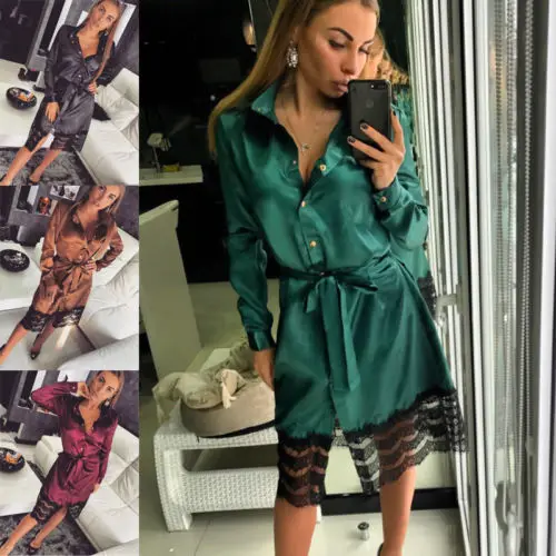 Women Ladies Sleep Tops Fashion Sexy Lace Summer Plus Size Long Lady Casual Party 2019 New Spring Autumn Top
Women Ladies Sleep Tops Fashion Sexy Lace Summer Plus Size Long Lady Casual Party 2019 New Spring Autumn Top