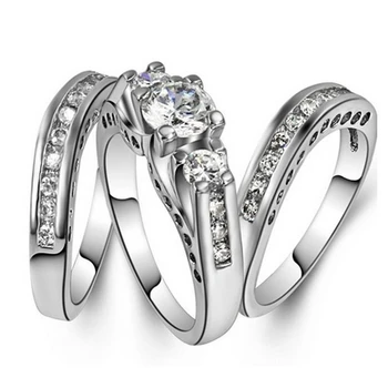 14K White Gold Engagement 1 carat Diamond Ring Set for Women Three of Layer Rings Set Anillos topaz Jewelry Bizuteria Gemstone
14K White Gold Engagement 1 carat Diamond Ring Set for Women Three of Layer Rings Set Anillos topaz Jewelry Bizuteria Gemstone