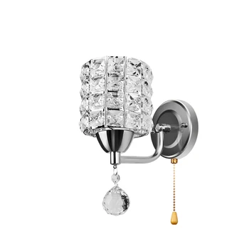 Modern Style Wall Light Cylinder Crystal Holder With Pendant And Pull Switch Ac 85-250V E14 Socket Wall Lamp
Modern Style Wall Light Cylinder Crystal Holder With Pendant And Pull Switch Ac 85-250V E14 Socket Wall Lamp