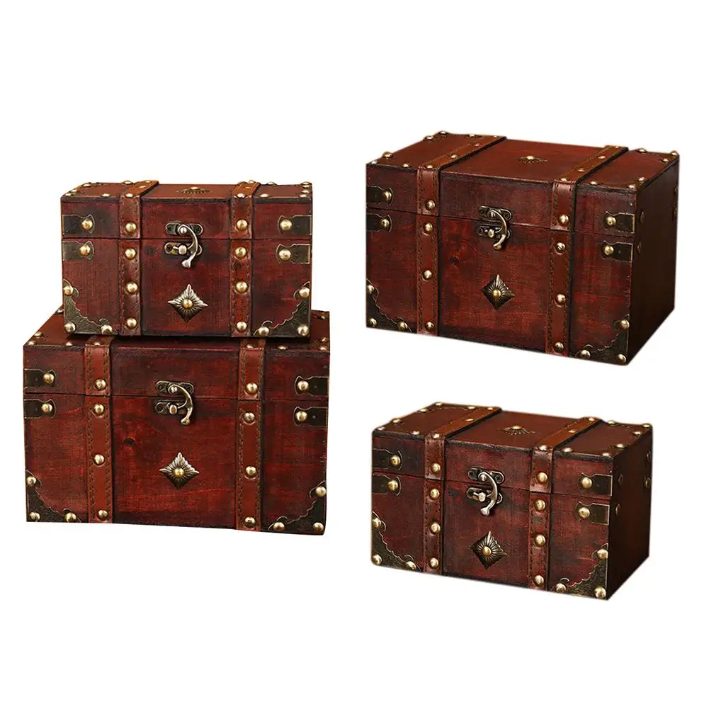 Jewelry Storage Box Vintage Wooden Lock Chest Decorative Box Necklace Treasure Storage Organizer Holder Ornaments Display Case
Jewelry Storage Box Vintage Wooden Lock Chest Decorative Box Necklace Treasure Storage Organizer Holder Ornaments Display Case