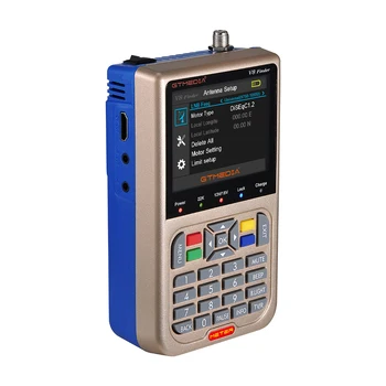 GTmedia H.265 Decoding Digital satellite Signal Finder meter DVB-S2 DVB-S2X Receptor 3.5 LCD Screen Satellite TV Receiver F male
GTmedia H.265 Decoding Digital satellite Signal Finder meter DVB-S2 DVB-S2X Receptor 3.5 LCD Screen Satellite TV Receiver F male