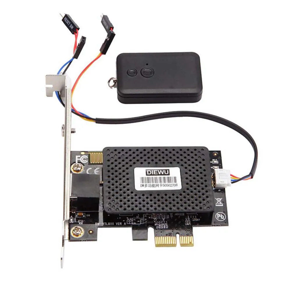 Multi-function PCIe PCI Express network card remote-controlled switch computer desktop switch 2 in 1
Multi-function PCIe PCI Express network card remote-controlled switch computer desktop switch 2 in 1