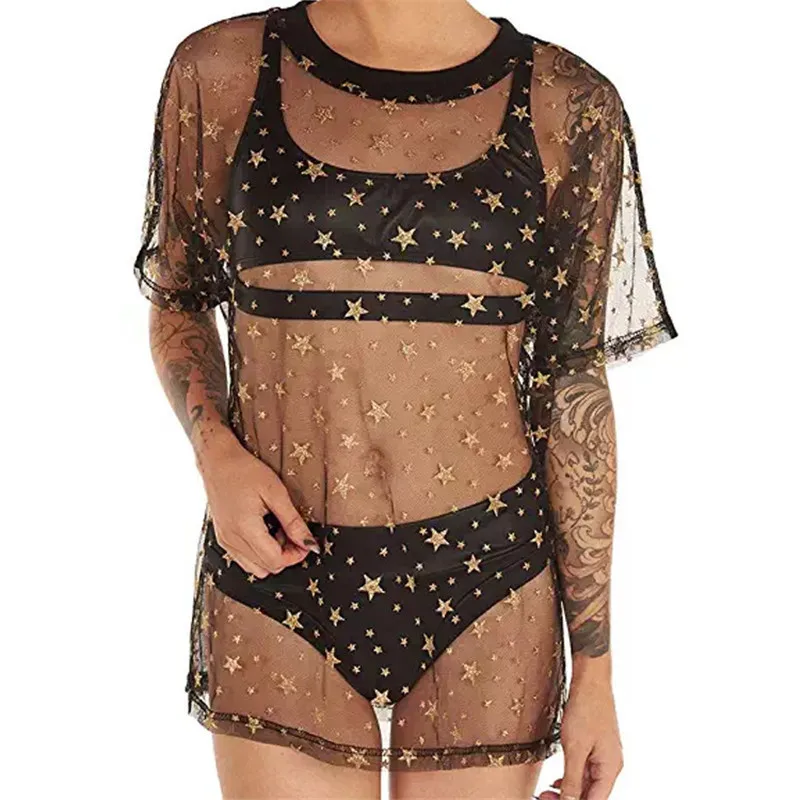 Women's Sexy Perspective Print Stars Beach Sunscreen O Neck Long Pullover Coat Tops Streetwear Summer
Women's Sexy Perspective Print Stars Beach Sunscreen O Neck Long Pullover Coat Tops Streetwear Summer