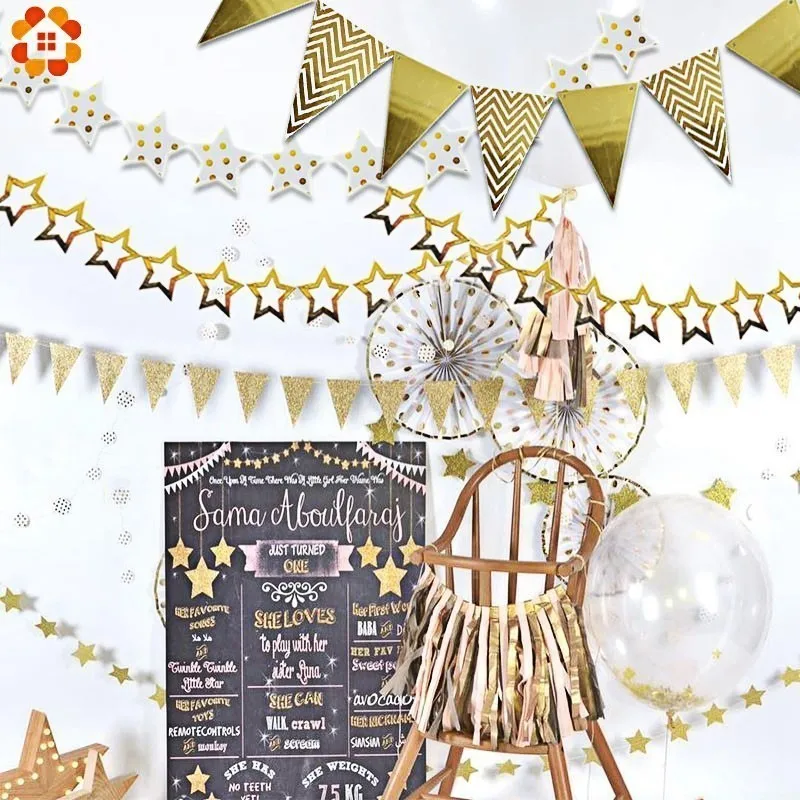 1Set Gold Silver Christmas Glitter Banner Paper Star Garlands Baby Shower Happy Birthday/Wedding Event Party Decoration Supplies
1Set Gold Silver Christmas Glitter Banner Paper Star Garlands Baby Shower Happy Birthday/Wedding Event Party Decoration Supplies