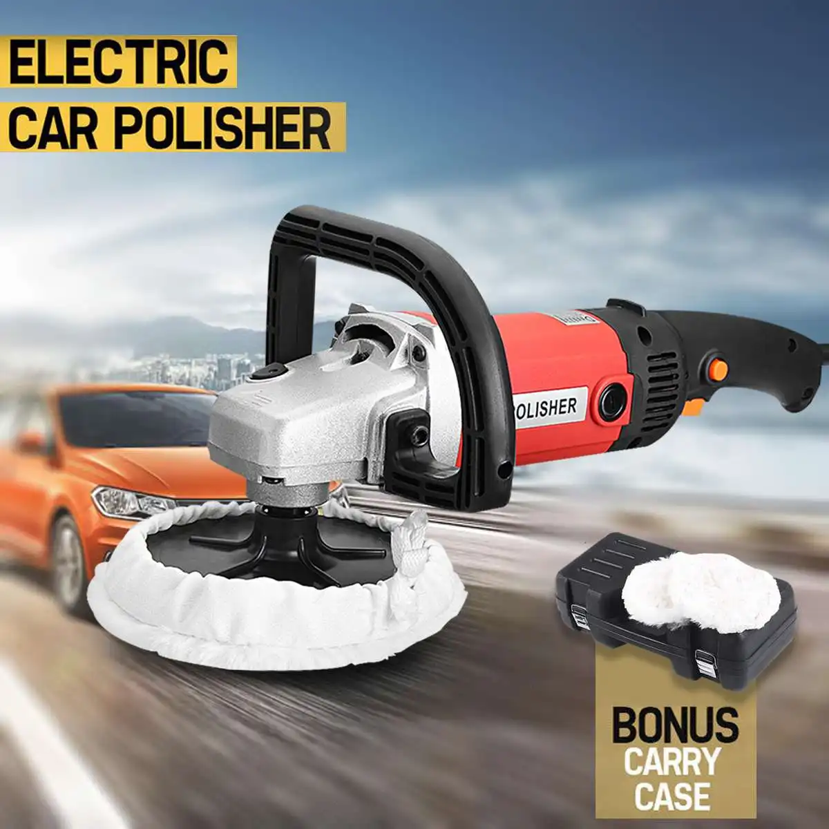 1400W Electric 6 Speed Car Polisher Buffer Waxer Sander Boat Polisher Machine Sander with Wool Bonnet Sanding Paper Case
1400W Electric 6 Speed Car Polisher Buffer Waxer Sander Boat Polisher Machine Sander with Wool Bonnet Sanding Paper Case