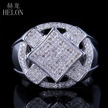 HELON 925 Sterling Silver Brilliant 0.6ct 100% Genuine Natural Diamonds Engagement Wedding Men's Ring Band Party Jewelry
HELON 925 Sterling Silver Brilliant 0.6ct 100% Genuine Natural Diamonds Engagement Wedding Men's Ring Band Party Jewelry