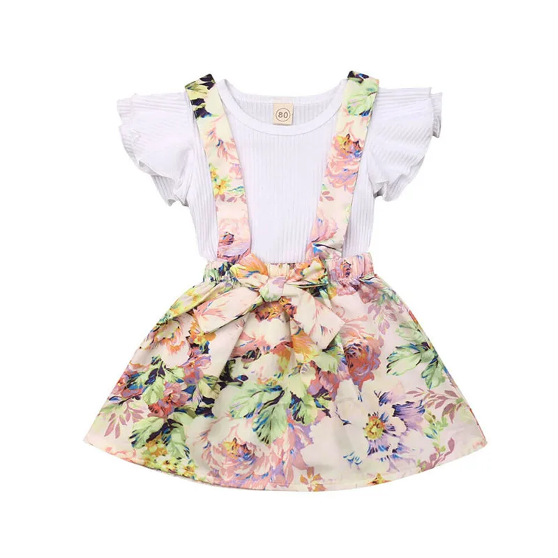 Fashion Girls Clothes Suits 2019 New Summer Style Children Ruffles T-shirts Blouse Suspender Skirts Floral Clothes Sets 6M-4Y
Fashion Girls Clothes Suits 2019 New Summer Style Children Ruffles T-shirts Blouse Suspender Skirts Floral Clothes Sets 6M-4Y