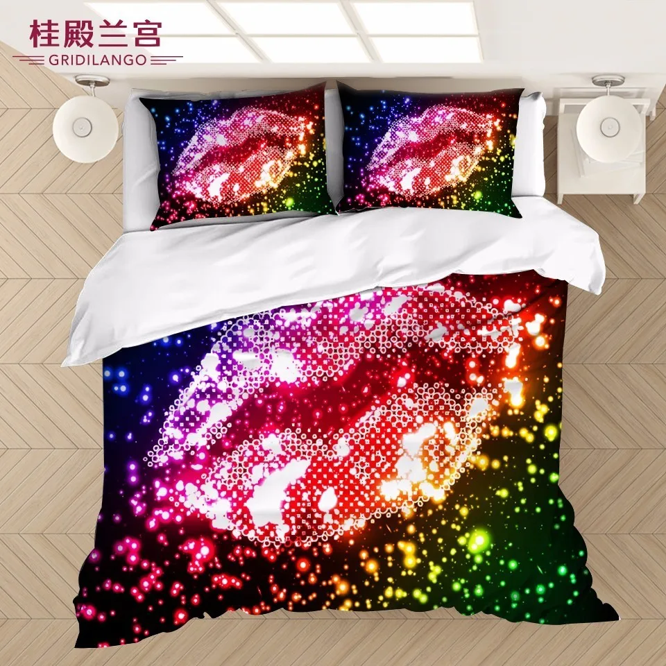 Summer Glitter Rainbow Lips Bedding Set Printed Shiny Sequins Colorful Duvet Cover Set Bedclothes 3pcs for Adults Kids Dropship
Summer Glitter Rainbow Lips Bedding Set Printed Shiny Sequins Colorful Duvet Cover Set Bedclothes 3pcs for Adults Kids Dropship