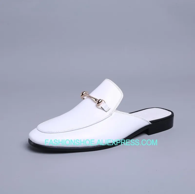 Spring Summer Full Grain Leather Men Slippers White Black Driving Loafers White Black Slippers
Spring Summer Full Grain Leather Men Slippers White Black Driving Loafers White Black Slippers