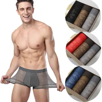 3Pcs Breathable Men Underwear Male Boxers Shorts Bulge Pouch Underpants Sexy Floral Men Boxers Mesh Underwear
3Pcs Breathable Men Underwear Male Boxers Shorts Bulge Pouch Underpants Sexy Floral Men Boxers Mesh Underwear