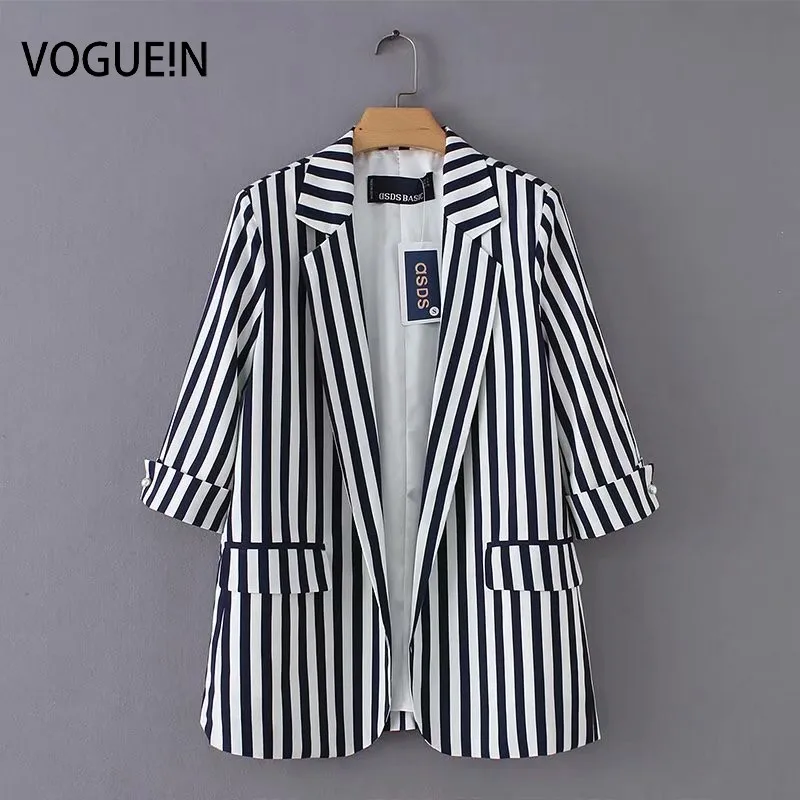 VOGUEIN New Womens 3/4 Sleeve Casual Striped Print Coat Suit Blazer Outwear Wholesale
VOGUEIN New Womens 3/4 Sleeve Casual Striped Print Coat Suit Blazer Outwear Wholesale