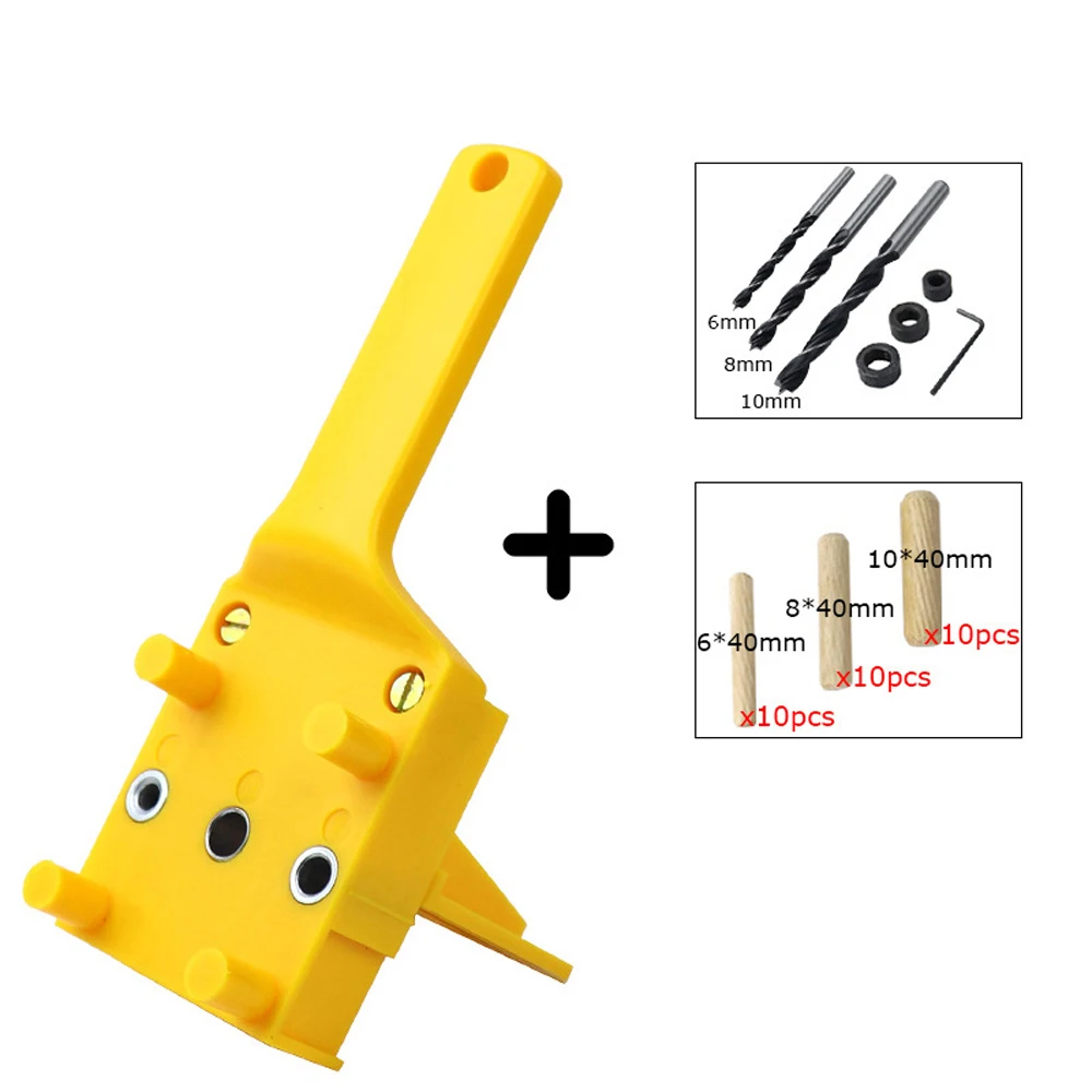 Woodworking Dowel Jig Set Wood Dowel Pins with 6 8 10mm Drill Bits Drill Guide Kit for Joinery Doweling Jig Hole Saw Tools
Woodworking Dowel Jig Set Wood Dowel Pins with 6 8 10mm Drill Bits Drill Guide Kit for Joinery Doweling Jig Hole Saw Tools