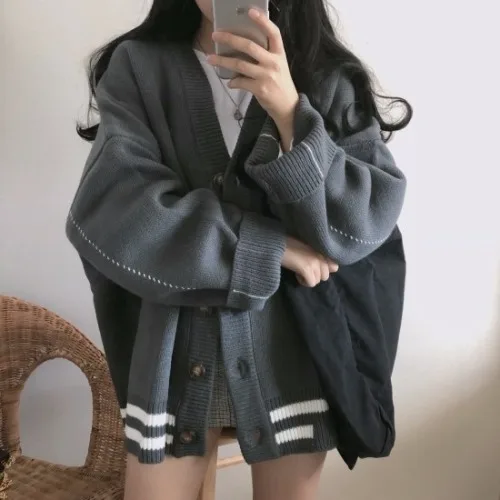 Lychee Girls Striped Women Loose Cardigan Sweater Long Sleeve Single Breasted Female Knitted Sweater Autumn Winter Sweet Sweater
Lychee Girls Striped Women Loose Cardigan Sweater Long Sleeve Single Breasted Female Knitted Sweater Autumn Winter Sweet Sweater