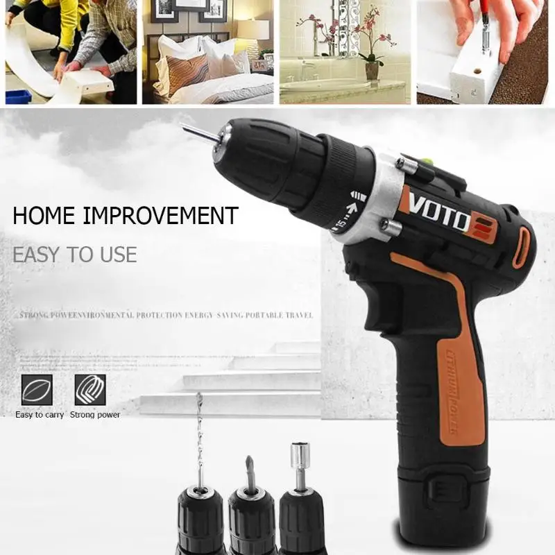 VOTO VT202 16.8V Multi-function Rechargeable Cordless Electric Screwdriver Drill with Lithium Battery Power Tools Green/Orange
VOTO VT202 16.8V Multi-function Rechargeable Cordless Electric Screwdriver Drill with Lithium Battery Power Tools Green/Orange