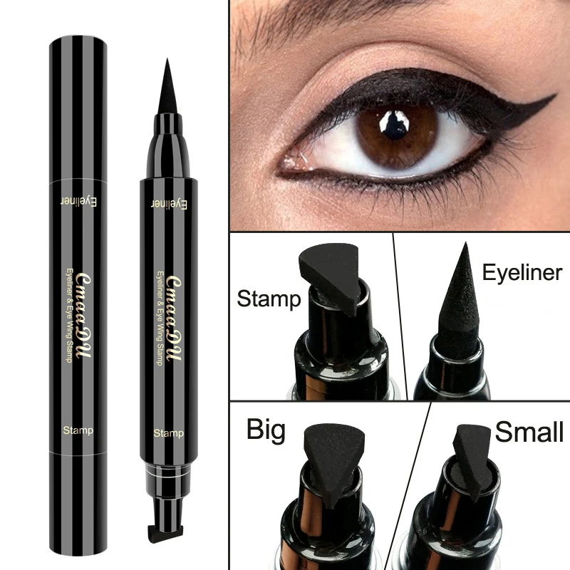 

Cmaadu Eyes Liner Liquid Make Up Pencil Waterproof Long-lasting Black Double-ended Makeup Stamps Eyeliner Pencil TSLM1