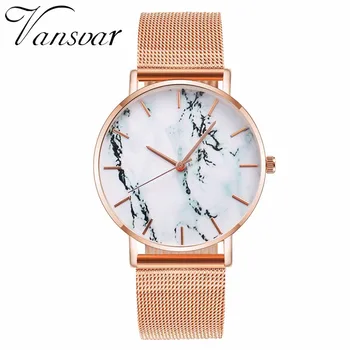 Vansvar Brand Fashion Rose Gold Mesh Creative Marble Watch Casual Women Quartz Watches Gift Clock Relogio Feminino
Vansvar Brand Fashion Rose Gold Mesh Creative Marble Watch Casual Women Quartz Watches Gift Clock Relogio Feminino