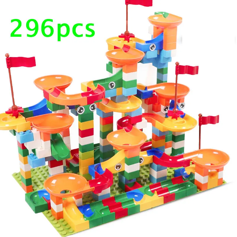 296 PCS Marble Race Run Maze Ball Track Building Blocks Bricks s Compatible Duploe Blocks Children ABS Plastic Toy
296 PCS Marble Race Run Maze Ball Track Building Blocks Bricks s Compatible Duploe Blocks Children ABS Plastic Toy