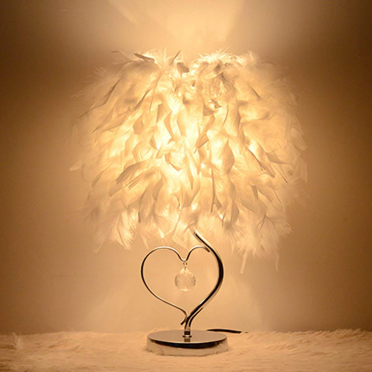 Feather Bedside Desk Vintage Night Light Shade Metal Table Lamp Christmas Decor Soft Vintage Bedroom Study Room White
Feather Bedside Desk Vintage Night Light Shade Metal Table Lamp Christmas Decor Soft Vintage Bedroom Study Room White