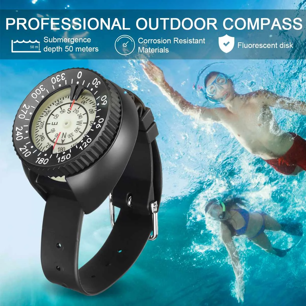Diving Equipment Compass Watch Professional Mini Wristwatch Navigation Gauge for Scuba Swimming Underwater Sports Accessories
Diving Equipment Compass Watch Professional Mini Wristwatch Navigation Gauge for Scuba Swimming Underwater Sports Accessories