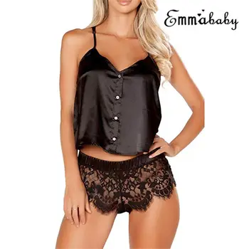 2018 2Pcs Women Sexy Satin Lace Sleepwear Babydoll Lingerie Nightdress Pajamas Set Flower Hot Shorts+Camisole V-neck Sleepwears
2018 2Pcs Women Sexy Satin Lace Sleepwear Babydoll Lingerie Nightdress Pajamas Set Flower Hot Shorts+Camisole V-neck Sleepwears