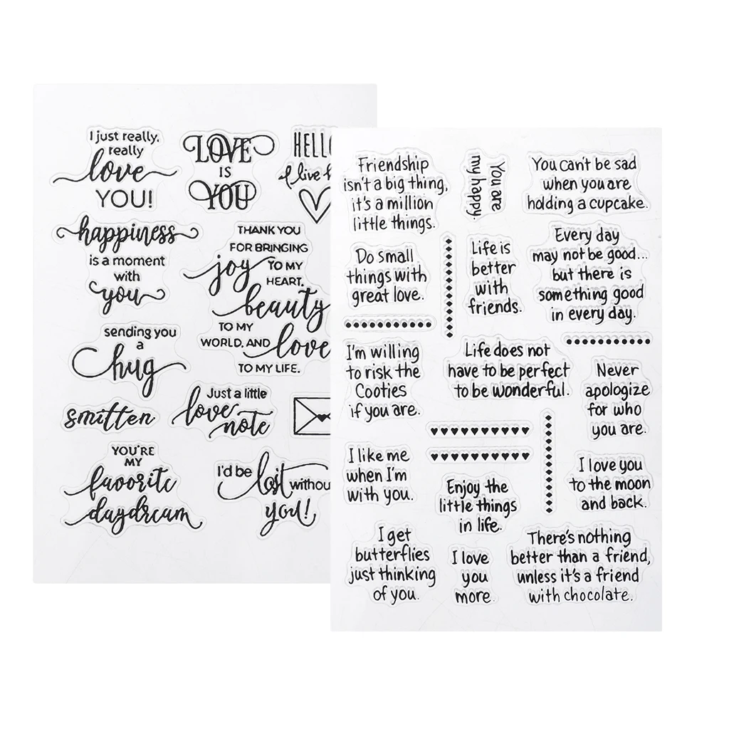 2 Pieces English Words Decoration Silicone Clear Rubber Stamp Script for DIY Scrapbooking Card Making Decorating
2 Pieces English Words Decoration Silicone Clear Rubber Stamp Script for DIY Scrapbooking Card Making Decorating